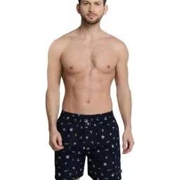 VH Innerwear Navy Regular Fit Printed Boxers-image-17