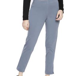 Dollar Missy Steel Grey Regular Fit Cigarette Trousers-image-74