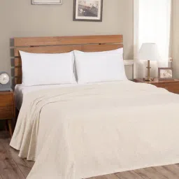 Maspar Rustic Clash Classi Essence Printed Beige 318 TC Cotton Blend Queen Size Bed Cover-22