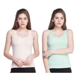 Dollar Missy Green & Beige Camisole Pack of - 2-image-57