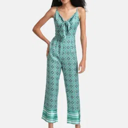 Kazo Green Geometric Print Jumpsuit-18