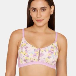Zivame Purple Printed Non-Padded Double Layered Bra-image-49