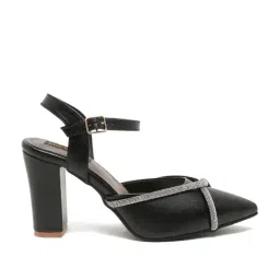 Flat N Heels Women's Black Ankle Strap Sandals-43