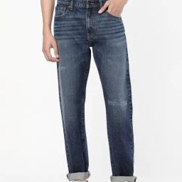 Passion Blue Regular Fit Lightly Washed Distressed Jeans-image-35
