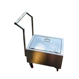 Rimsha 90 cm Stainless Steel Industrial Platform Trolley Silver 250 Kg Load Capacity, RIM-14-12