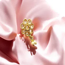 AccessHer Gold-Plated Artificial Stones And Beaded Stud Nosepin-picture-43