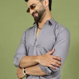Indian Needle Grey Cotton Regular Fit Solid Casual Shirt-picture-10