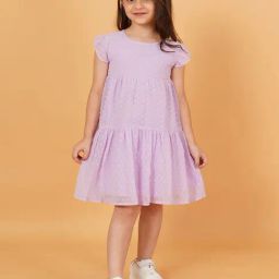 Creative Kid's Girls Purple Printed Dress-image-7