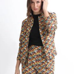 RAREISM Yellow Cotton Blend Printed Long Sleeves Jacket-picture-17