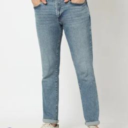 GAP Lt. Blue Relaxed Fit Solid Jeans-image-52
