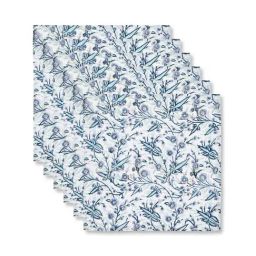 Fabindia Standalone Blue Cotton Table Linen-Napkins-picture-23