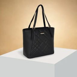 Forever Glam by Pantaloons Black Quilted Medium Tote Handbag-36
