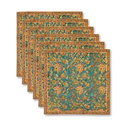 Fabindia Taamisra Teal Cotton Table Linen-Napkins-29