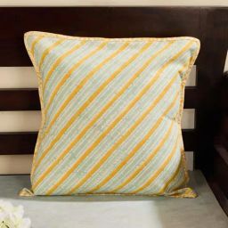 Fabindia Hamza Aqua Cotton Printed Cushion Cover-21