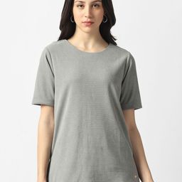 Van Heusen Woman Self Design Round Neck T-shirt-picture-32