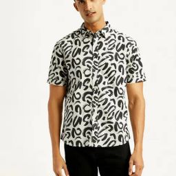 Levi's White Cotton Slim Fit Abstract Shirt-picture-10