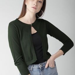 Style Quotient by noi Green Solid Crop Shrug-image-61