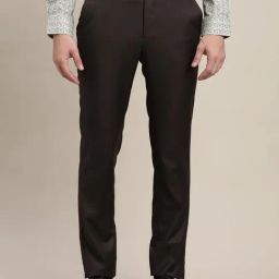 Turtle Brown Rayon Slim Fit Trousers-image-16