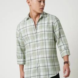VASTRADO Core Fashion Green Checks Shirt-97