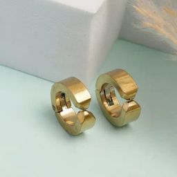 NVR Statement Gold Gold-Plated Earrings-19
