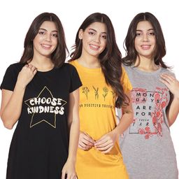 TRENDY WORLD Women Black Tshirts-image-96