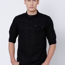 LOCOMOTIVE Men Black Slim Fit Solid Casual Shirt-picture-39