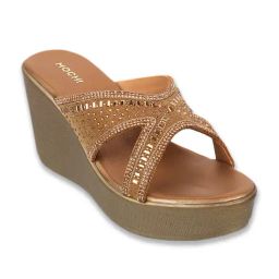 Mochi Women's Bronze Casual Wedges-image-30