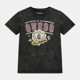 Guess Kids Jet Black Printed Regular Fit T-Shirt-image-96