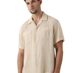 SELECTED HOMME Beige Regular Fit Striped Shirt-picture-18