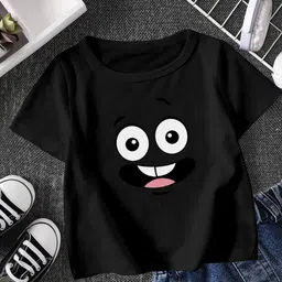 FIONAA TRENDZ Unisex Kids Black Printed T-shirt-picture-40