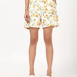 Bewakoof Women Off White All Over Printed Shorts-picture-58
