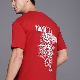 Allen Solly Printed Drop-Shoulder Sleeves Relaxed Fit Pure Cotton T-shirt-image-22