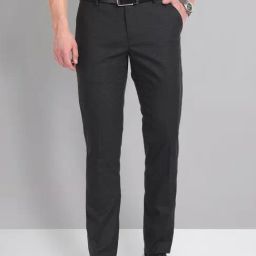 AD by Arvind Black Slim Fit Flat Front Trousers-image-72