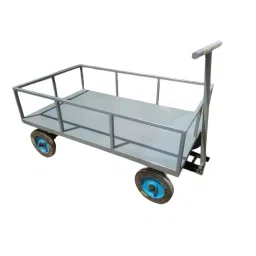 Rimsha 90 cm Material Handling Iron Platform Trolley Gray 400 Kg Load Capacity, RIM-27-4