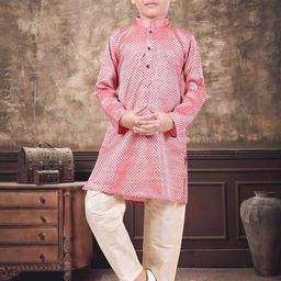 Pehanaava Boys Yoke Design Thread Work Kurta-80