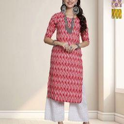 HERE&NOW Women Pack Of 3 Ethnic Motifs Printed Crepe Straight Knee Length Kurta-image-33