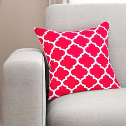 SEJ by Nisha Gupta Pink & White Single 16'' x 16'' Square Cushion Cover-image-76