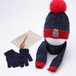 Babyhug Woollen Cap,Gloves With Muffler Navy - Cap Diameter 9.5 cm-picture-15