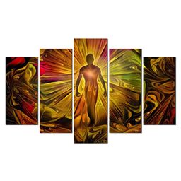 WENS Modern Art 5 Pieces Laminated Wall Art Panels  - Multicolor-11