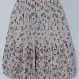 Kiddopanti Floral Printed Tiered Frilled Skirt - Grey-picture-43
