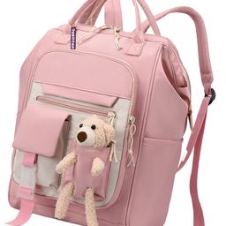 Bembika Diaper Bags for Mom And Dad Kids Diaper Bags For Travel Backpack With Teddy  Pink-image-95