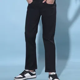 CRIMSOUNE CLUB Cotton Solid Jeans -  Black-picture-3