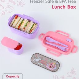 Freezer & Leak Proof Lunch Box with Unicron Print - Pink-image-50
