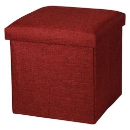 Bunie Foldable Ottoman Storage Box with Seat CushionRed-21