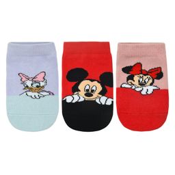 SOCKSXPRESS Cotton Pack Of 3 Dinsey Mickey & Friends Featuring Characters Designed Anti Skid Socks - Blue Red & Pink-image-29