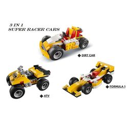 YAMAMA Building Brics Blocks Toys Racing Car Blocks 3 in 1 Speedy Go-Kart Building Block Toys, Bricks Toys for Kids, Educational DIY Toys for Kids 121 Pieces - Multicolor-20