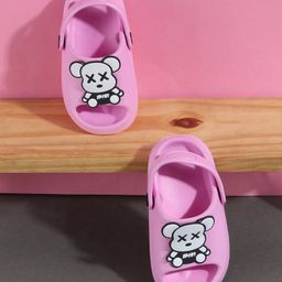 SHOES FOR JUNIORS Teddy Bear Applique Detailed With Sling Back Clogs - Pink-image-73