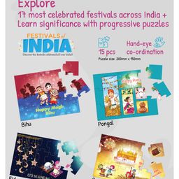 PLAYQID 17 in 1 Festivals of India and Heroic Knights The Castle Saviour Jigsaw Puzzles Multicolour - 43 Pieces image 3