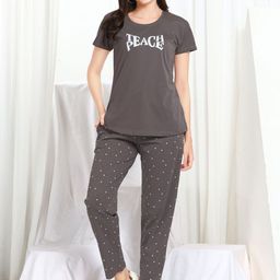 Arela Printed Round Neck Night Suit-image-98