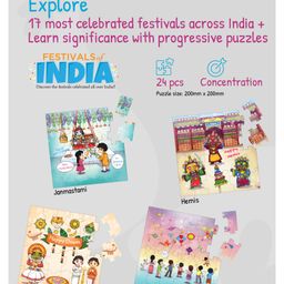 PLAYQID 17 in 1 Festivals of India and Heroic Knights The Castle Saviour Jigsaw Puzzles Multicolour - 43 Pieces image 5